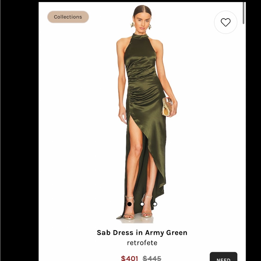 RETROFETE Sab dress in army green
